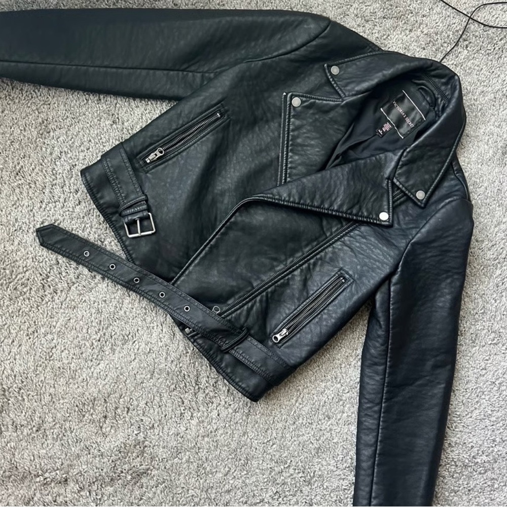 Victoria’s Secret faux leather pebbled motorcycle jacket